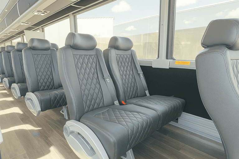 interior of Gastonia Coach Bus Service charter bus