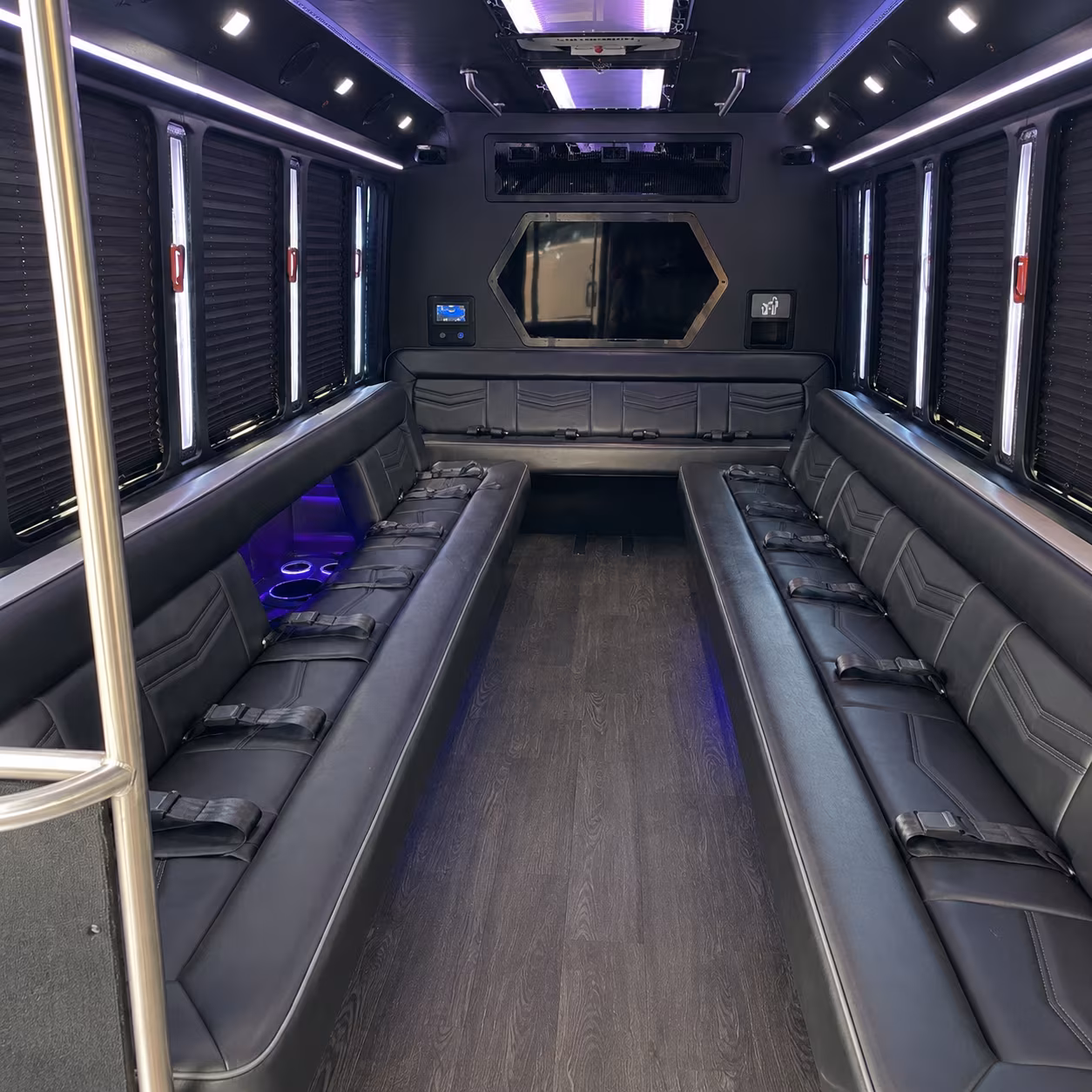 gastonia 18 passenger party bus interior