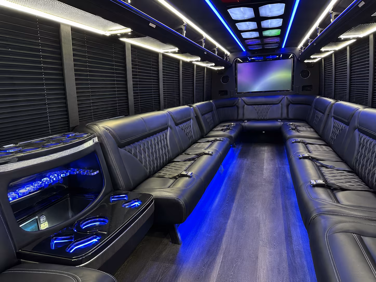 gastonia 20 passenger party bus inside