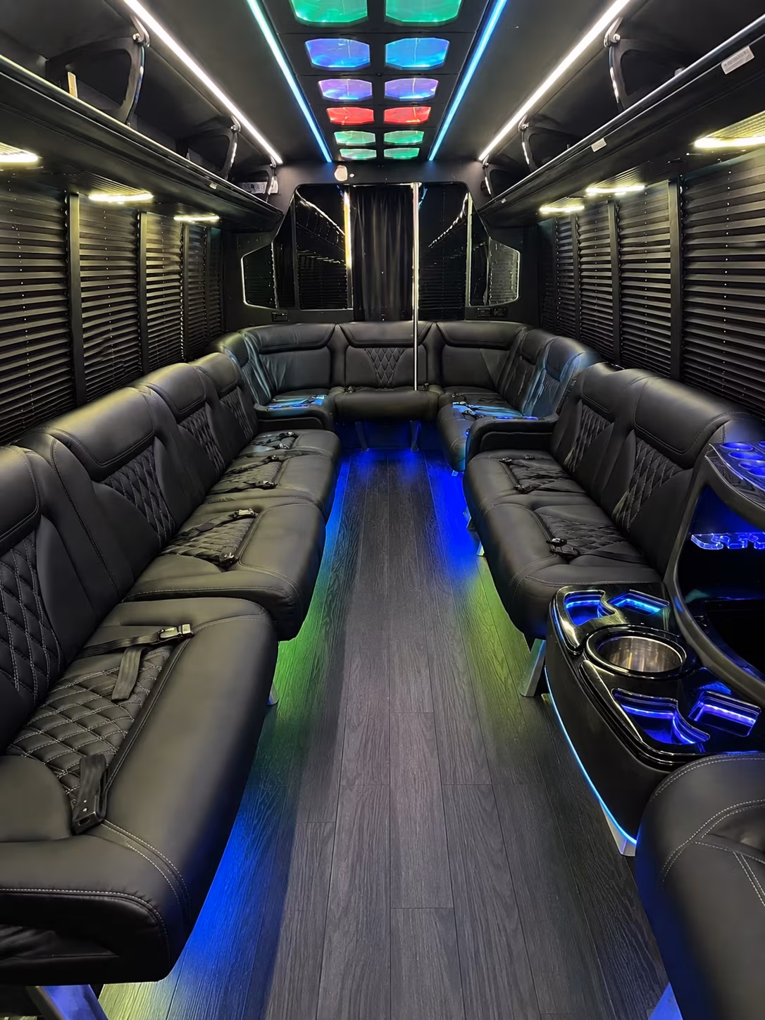 gastonia 20 passenger party bus interior