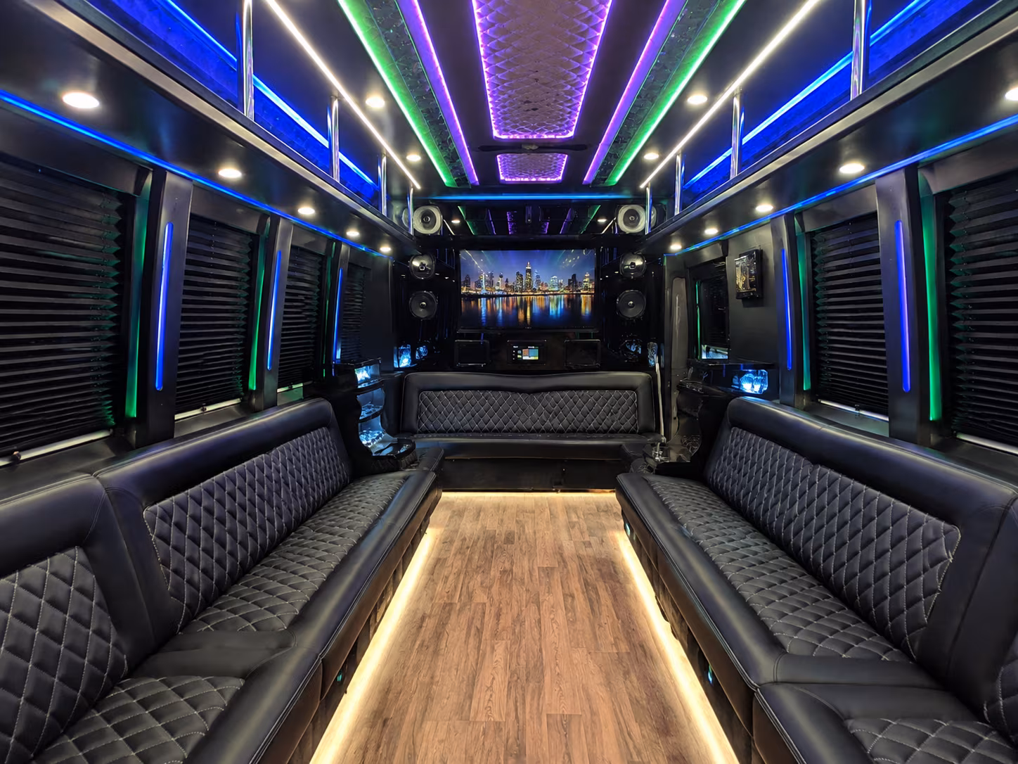 gastonia 25 passenger party bus interior