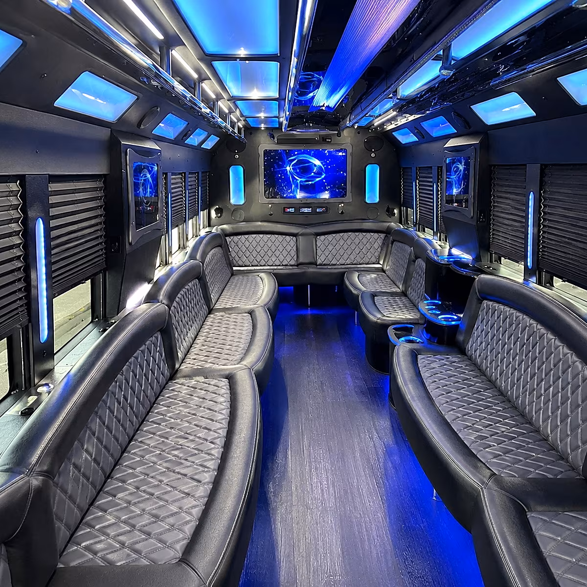 gastonia 50 passenger party bus interior